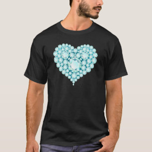 T-shirt Gemmes cardiaques aquamarines