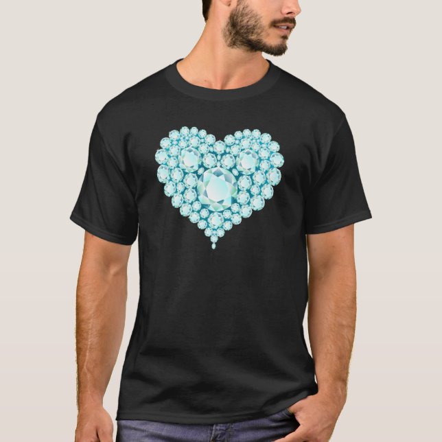 T-shirt Gemmes cardiaques aquamarines (Devant)