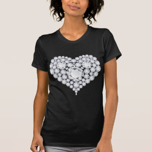T-shirt Gemmes de coeur de diamants