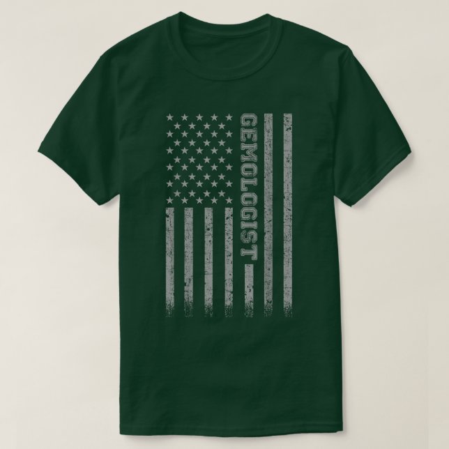 T-shirt Gemologist American Flag  (Design devant)