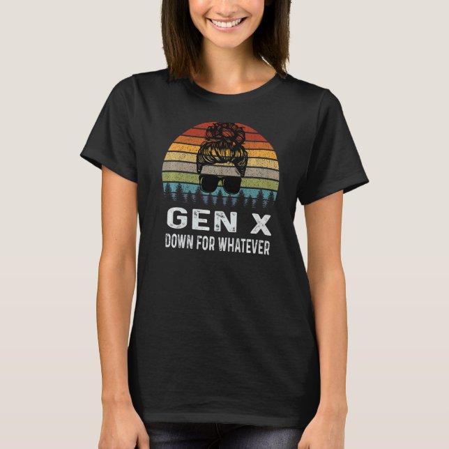 T-shirt Gen X Down Pour Toute Génération Rétro (Devant)