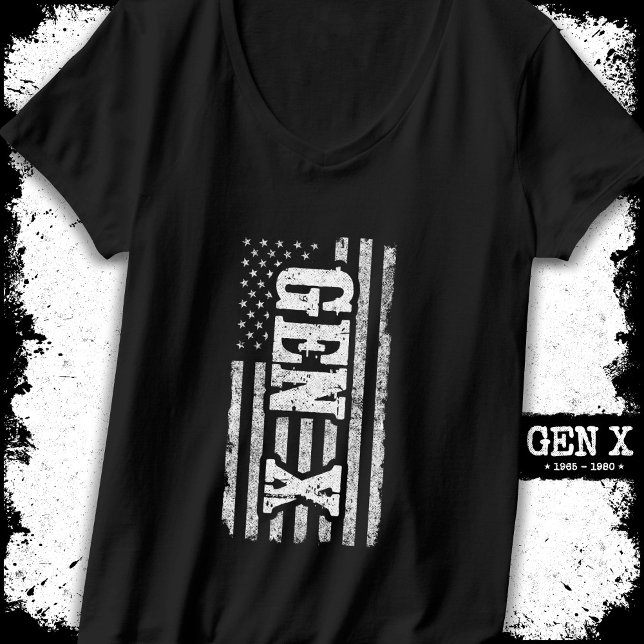 T-shirt Gen X Gen Xer Génération X American Flag Gen X (Créateur téléchargé)