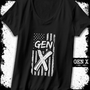 T-shirt Gen X Gen Xer Génération X American Flag Gen X