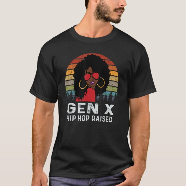 T-shirt Gen X Melanin African American Black Retro Hip hop (Devant)