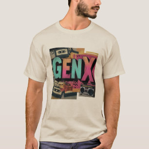 T-shirt Gen X Retro Cassette Design Gras 80s