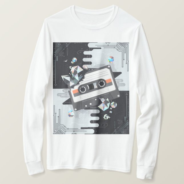 T-shirt Gen-Z Streetwear avec Vaporwave Glitch & Tech Vibe (Design devant)