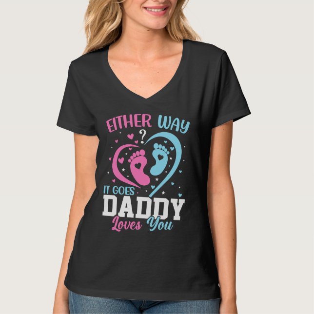 T-shirt Gender Announcement  Either Way it Goes Daddy Love (Devant)
