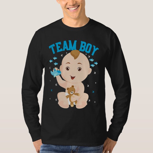 T-shirt Gender Announcement  Team Boy Baby Party Reveal Pr (Devant)