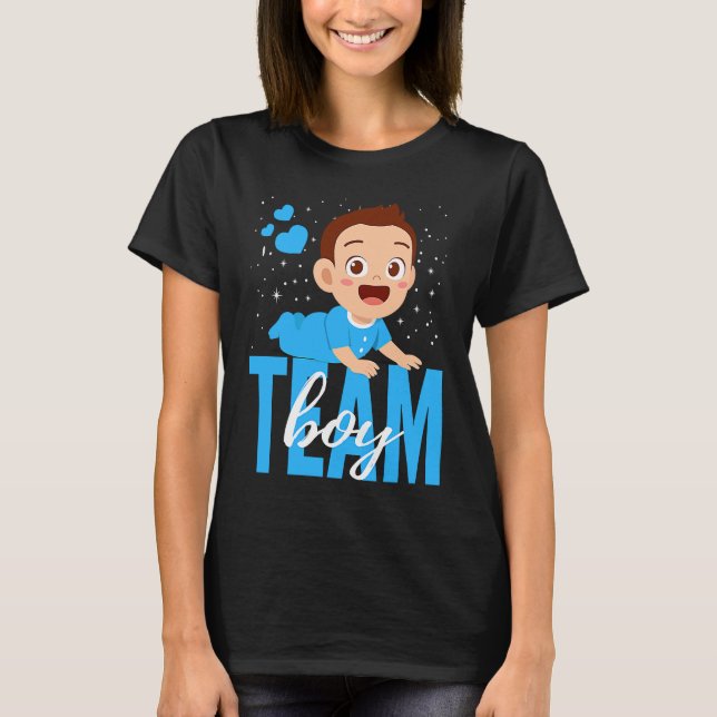T-shirt Gender Announcement  Team Boy Baby Party Reveal Pr (Devant)