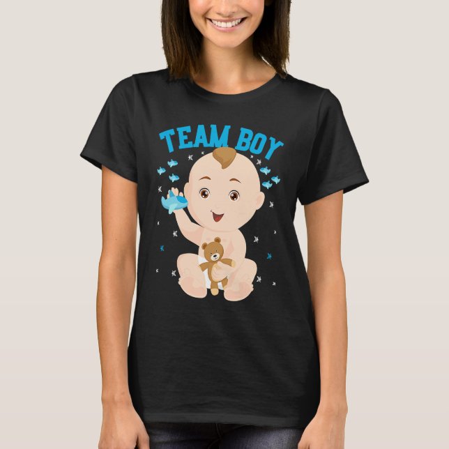 T-shirt Gender Announcement  Team Boy Baby Party Reveal Pr (Devant)