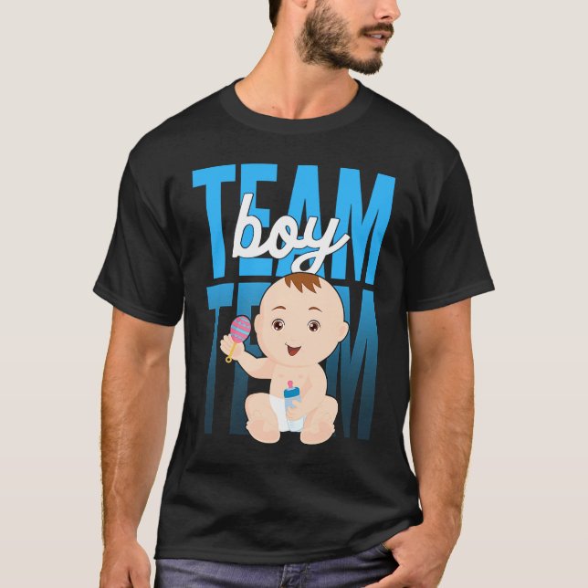 T-shirt Gender Announcement  Team Boy Baby Party Reveal Pr (Devant)