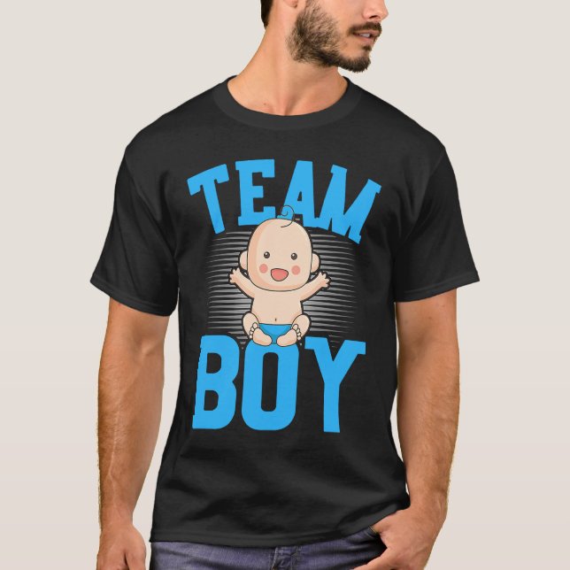 T-shirt Gender Announcement  Team Boy Baby Party Reveal Pr (Devant)