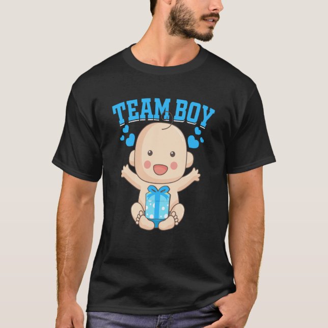 T-shirt Gender Announcement Team Boy Baby Party Reveal Pre (Devant)