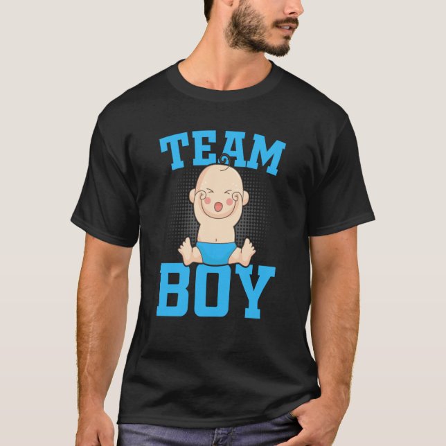 T-shirt Gender Announcement Team Boy Baby Party Reveal Pre (Devant)