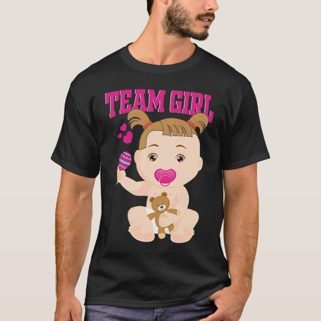 T-shirt Gender Announcement  Team Girl Baby Party Reveal P (Devant)