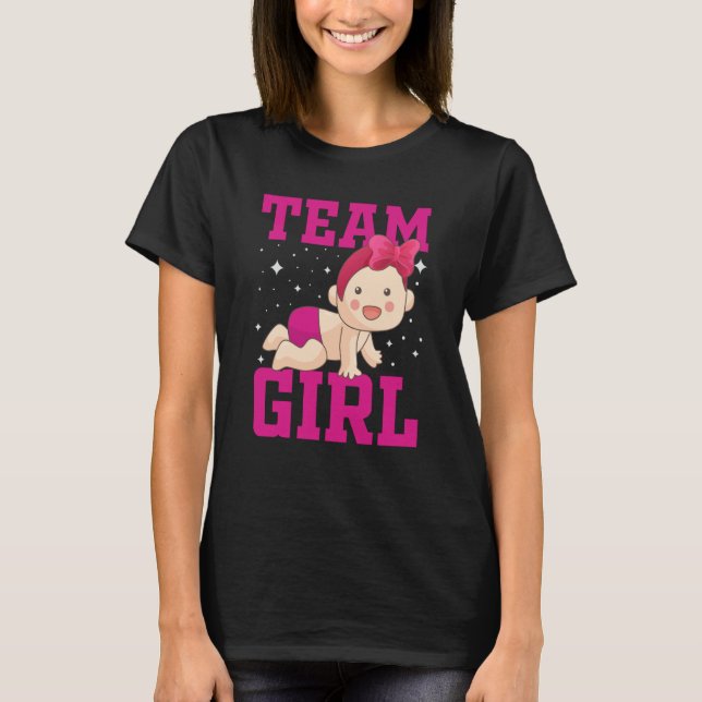 T-shirt Gender Announcement Team Girl Baby Party Reveal Pr (Devant)