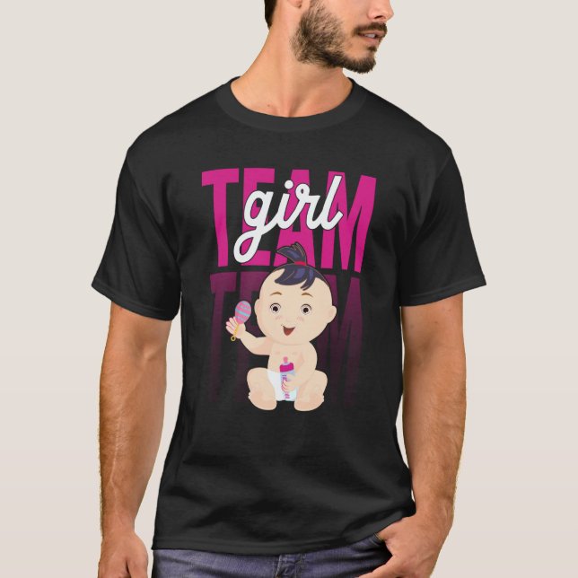 T-shirt Gender Announcement Team Girl Baby Party Reveal Pr (Devant)