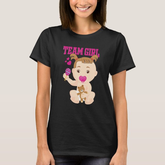 T-shirt Gender Announcement Team Girl Baby Party Reveal Pr (Devant)