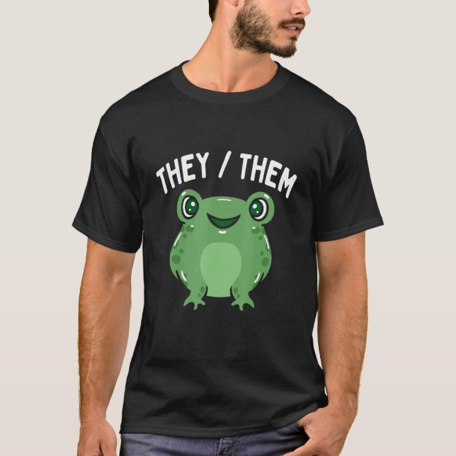 T-shirt Gender Queer They Them Pronouns LGBTQ Pride Month  (Devant)
