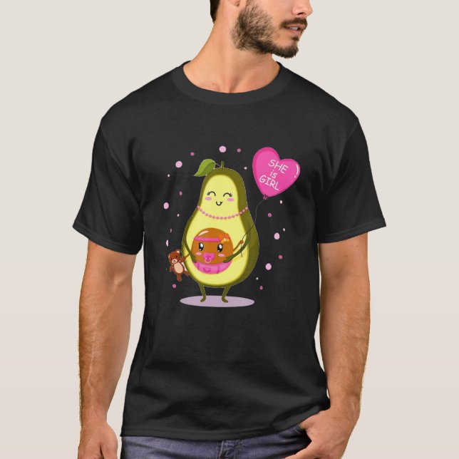 T-shirt Gender Reveal Avocado Mom Avocado Mamacado She Is  (Devant)