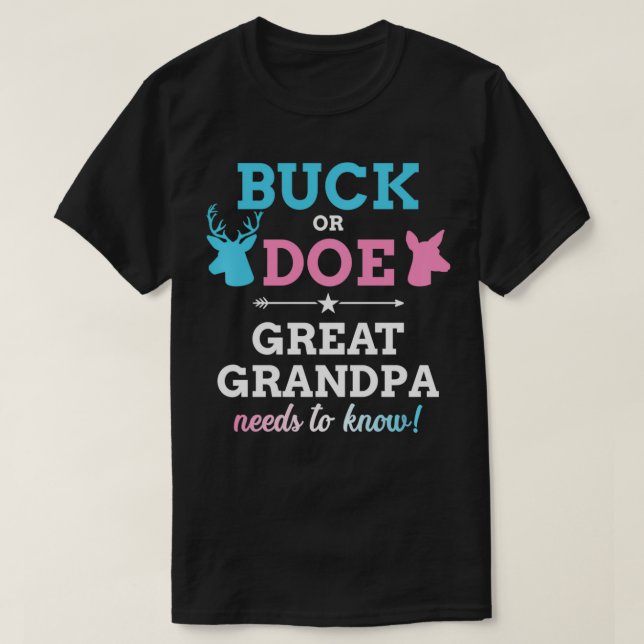 T-shirt Gender reveal buck or doe great grandpa matching b (Design devant)