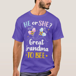 T-shirt Gender reveal he or she great grandma matching bab