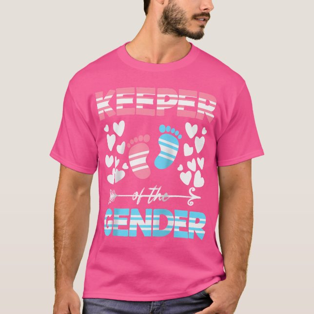 T-shirt Gender Reveal Party Keeper Of The Gender 	 Basebal (Devant)