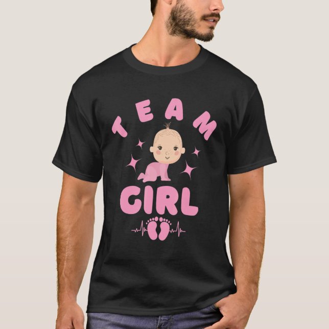 T-shirt Gender Reveal Team Girl For Baby Shower Party It's (Devant)