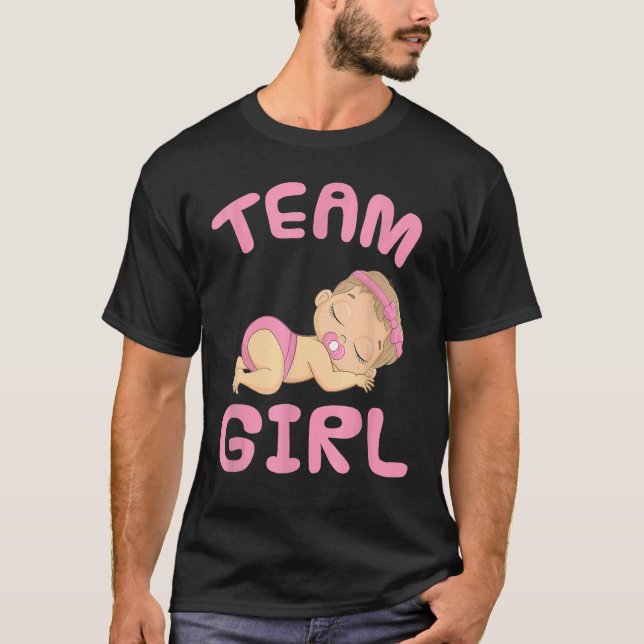 T-shirt Gender Reveal Team Girl For Baby Shower Party It's (Devant)