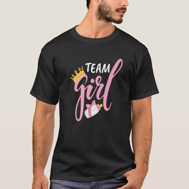 T-shirt Gender Reveal Team Girl Matching Family Baby Suppl (Devant)