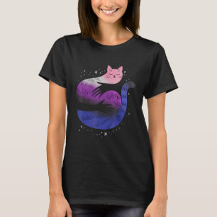 T-shirt Genderfluide Chat Hug LGBT Pride Drapeau non binai