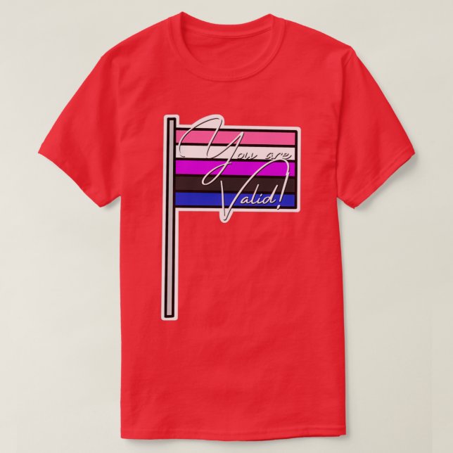 T-shirt Genderfluide Fierté Vous êtes valide Indicateur (Design devant)