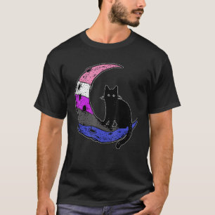 T-shirt Genderfluide Lune Fierté Chat Indicateur Lgbt Subt