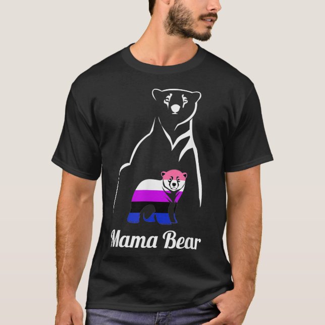 T-shirt Genderfluide Mama Bear LGBTQ (Devant)