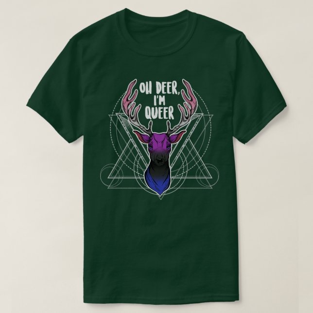 T-shirt Genderfluide Oh Deer Im Queer (Design devant)
