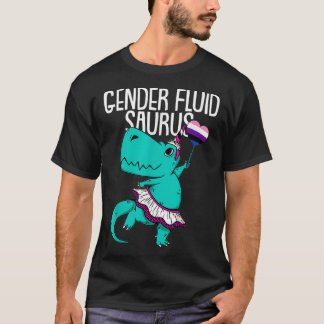 T-shirt Genderfluidsaurus LGBTQ Funny TRex Unicorn Pride A