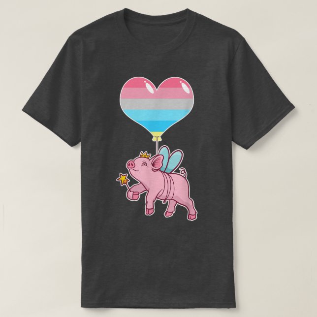 T-shirt Genderflux Pig Fairy - Nonbinary Gender  (Design devant)