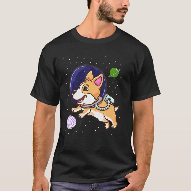 T-shirt Genderqueer Corgi dans l'espace Genderqueer Pride  (Devant)
