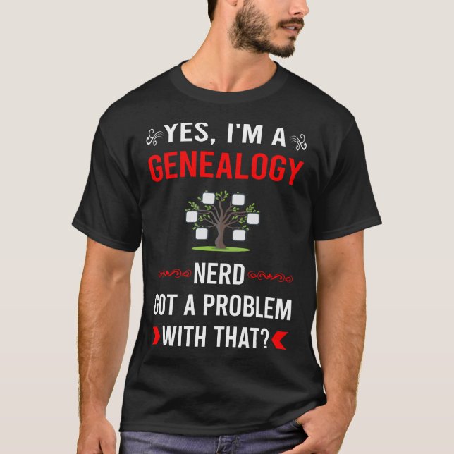 T-shirt Généalogie de problème Généalogiste (Devant)
