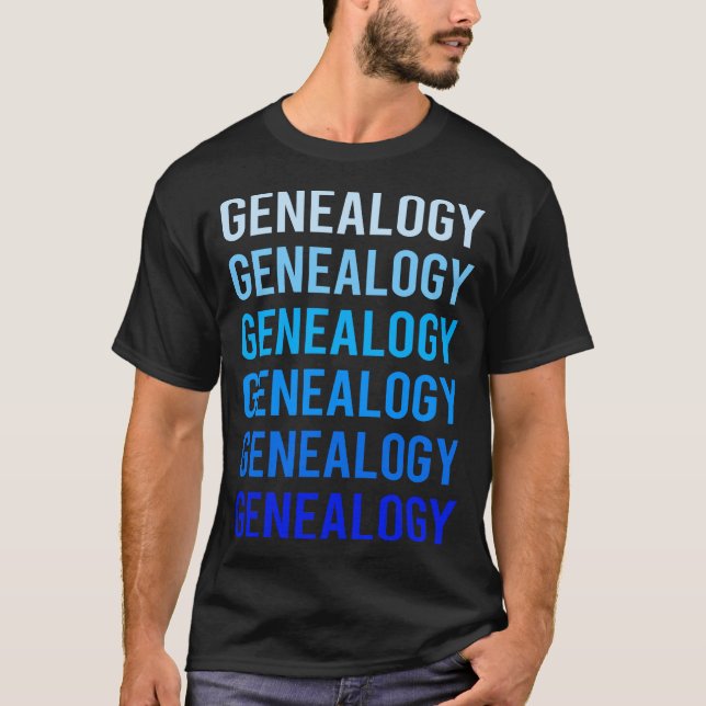 T-shirt Généalogie du texte bleu Généalogiste (Devant)