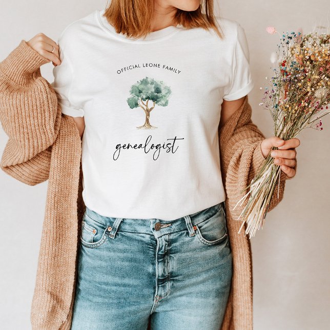 T-shirt Généalogiste de famille officiel avec arbre | Styl (A stylish shirt for the genealogist in your family)