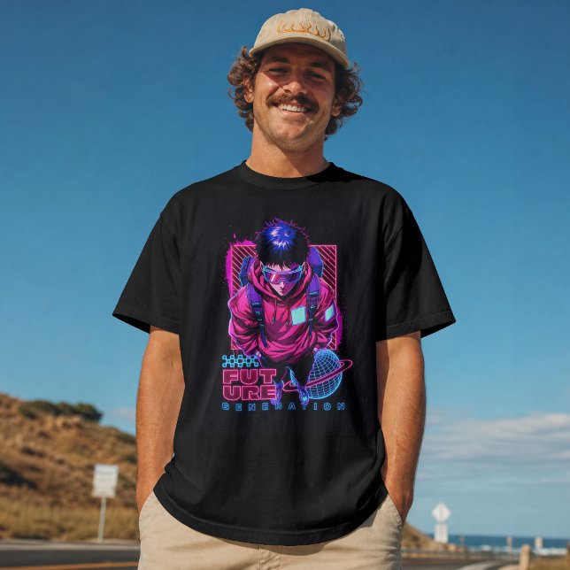 T-shirt Génération future – Streetwear néon cyberpunk (Créateur téléchargé)