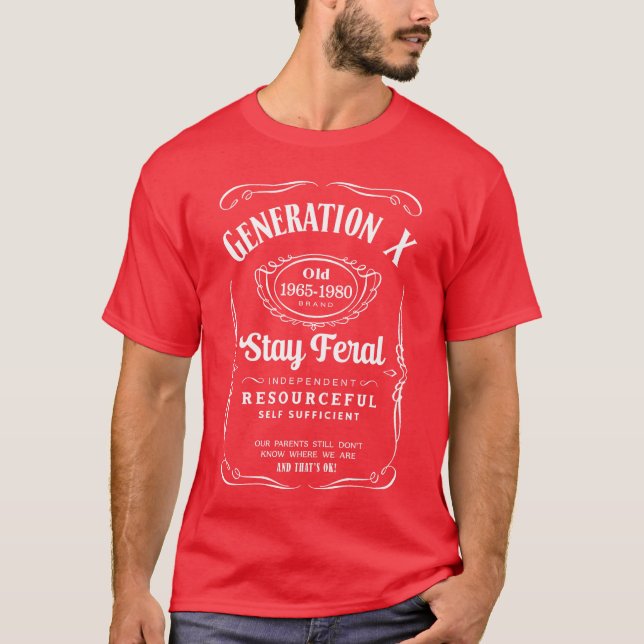 T-shirt Generation X Stay Feral Premiumriblend retro retro (Devant)