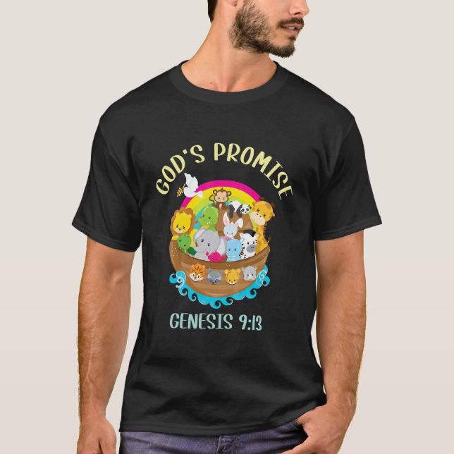 T-shirt Genèse des enfants 9:13 La promesse de Dieu Rainbo (Devant)