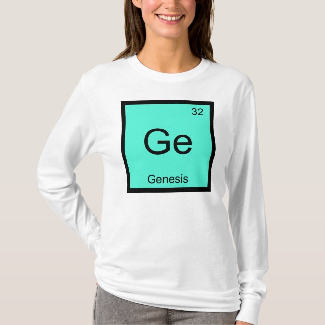T-shirt Genèse  Nom Chimie Élément Tableau périodique des  (Devant)
