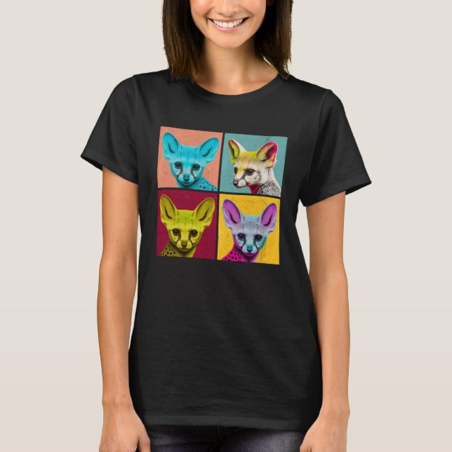 T-shirt Genet Pop Illustration Colorful Animal Women Men (Devant)