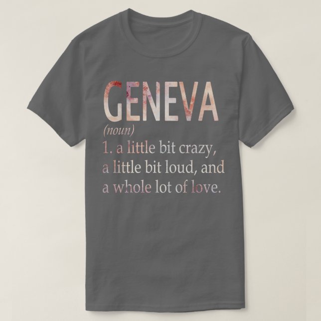 T-shirt Genève Définition du nom de la fille (Design devant)