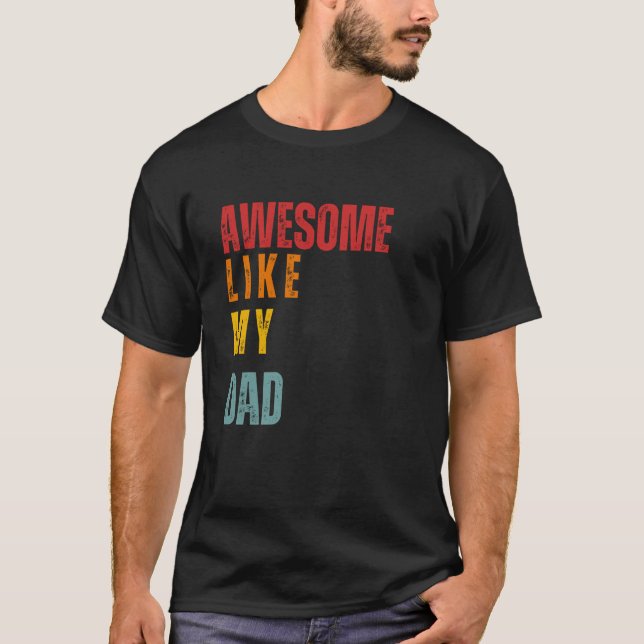 T-shirt Génial comme mon père rétro (Devant)