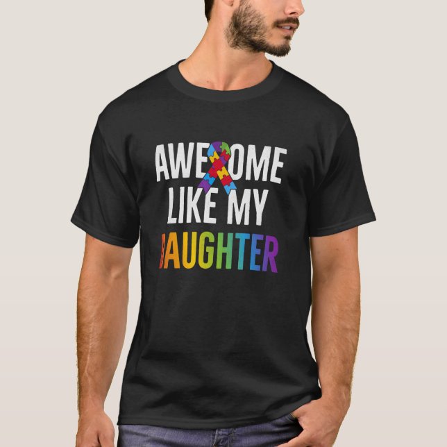 T-shirt Génial Comme Mon Puzzle Ruban De Fillette (Devant)