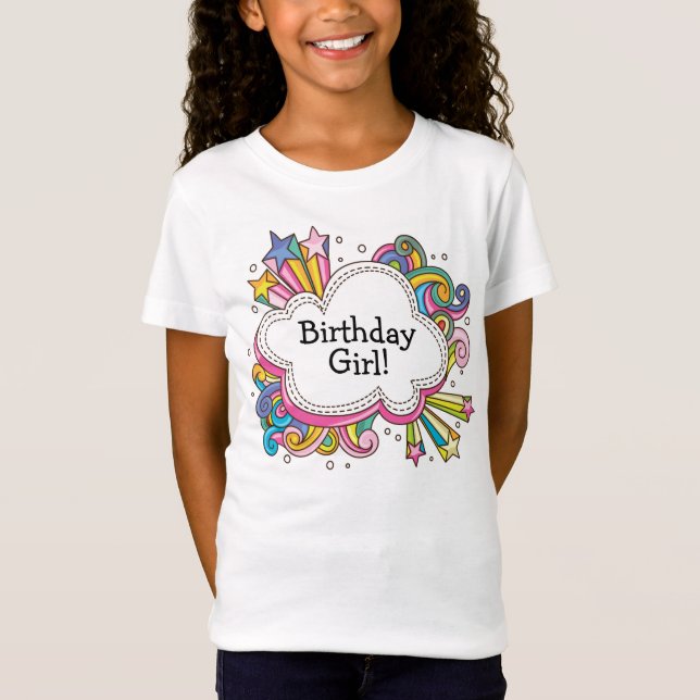 T-shirt génial de fille d'anniversaire de nuage (Devant)